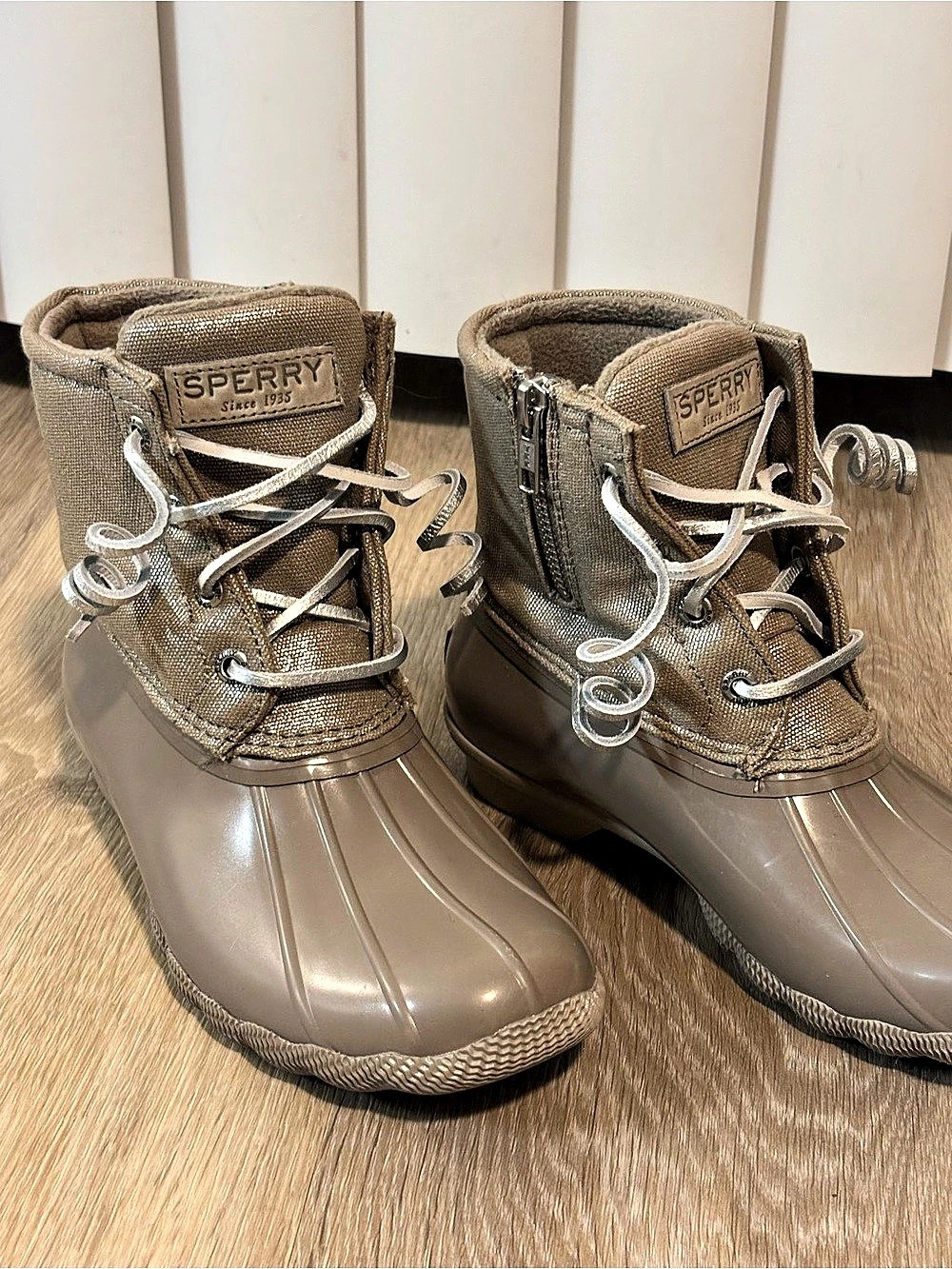 Sperry Saltwater Shimmer Duck Boot Brown US 5